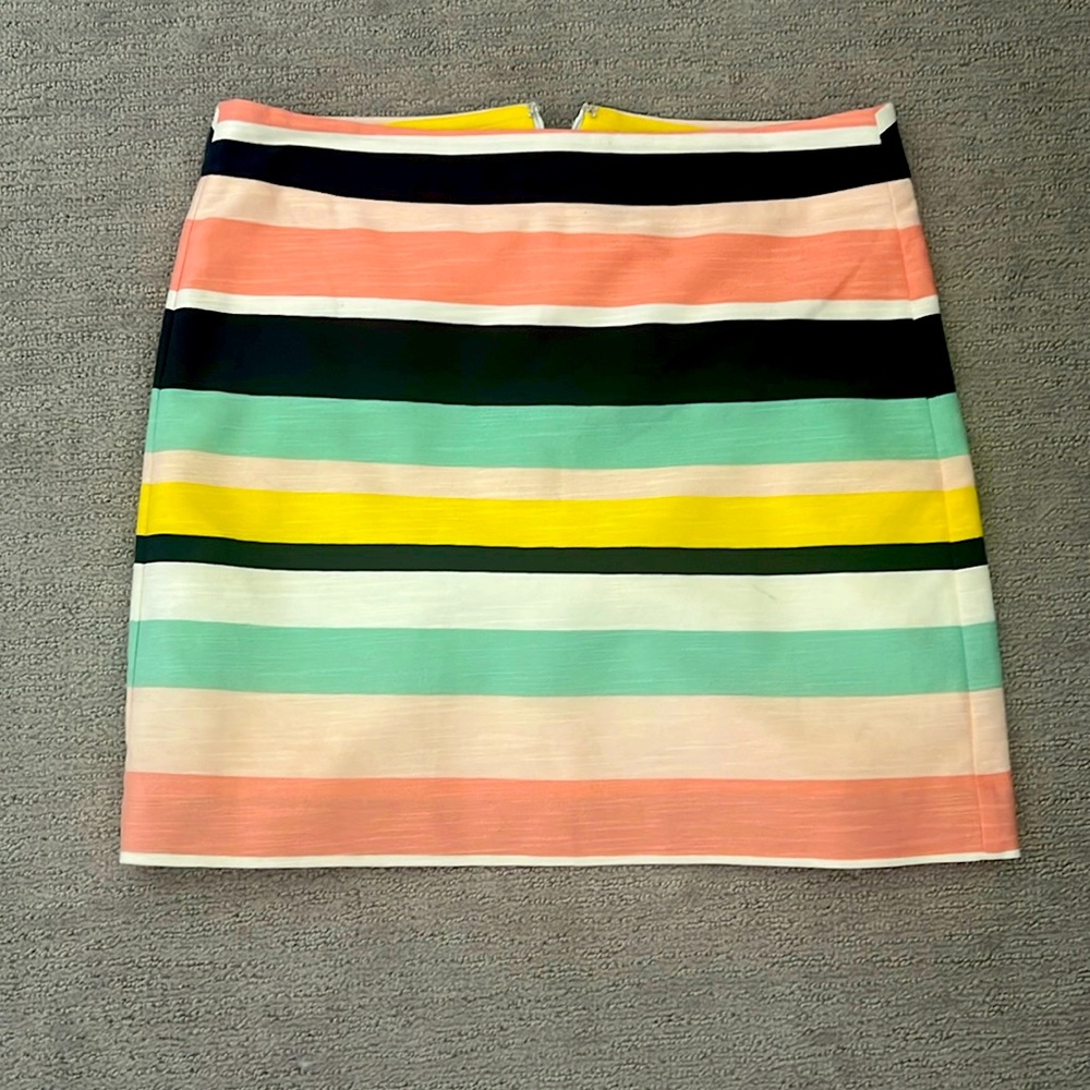Striped LOFT Skirt with Zipper and Lining
